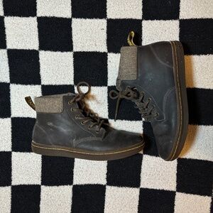 Brown Leather Maelly Flat Boots Dr. Martens Women's Size 7